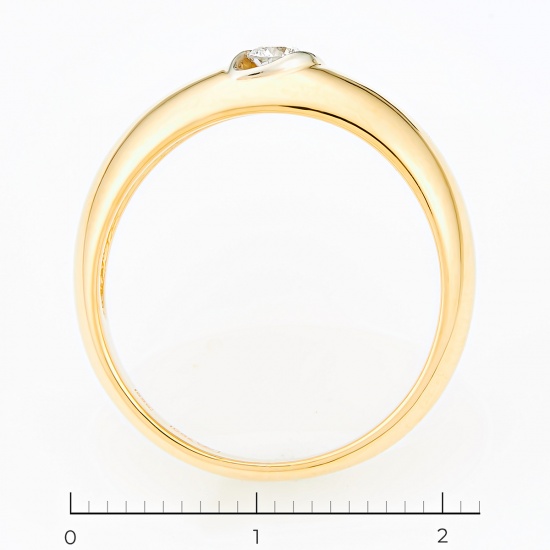 Кольцо из комбинированного золота 750 пробы c 1 бриллиантом, Л08071874 за 29925