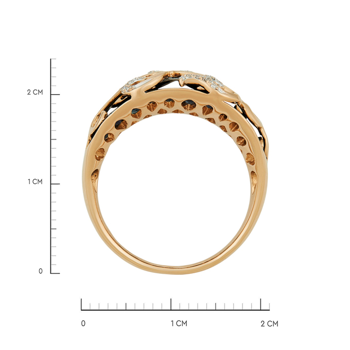 Кольцо из золота 585 пробы c сапфирами и бриллиантами, Л 4807 5571 за 72400