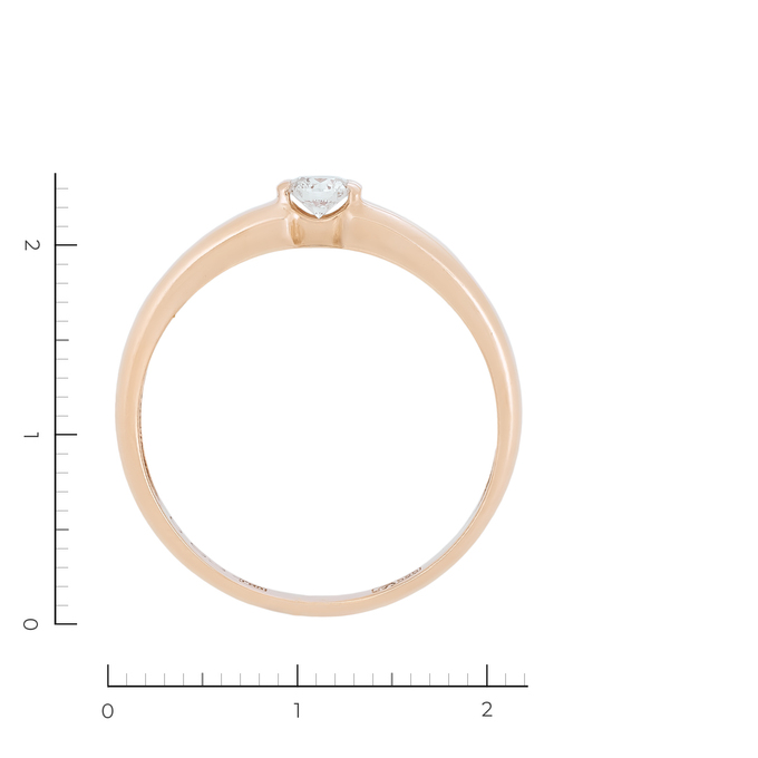 Кольцо из красного золота 585 пробы c 1 бриллиантом, Л 7000 7590 за 41930