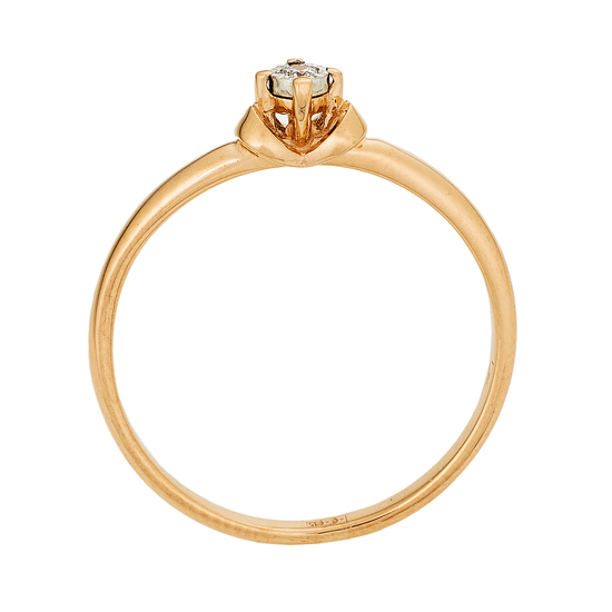 Кольцо из комбинированного золота 585 пробы c 1 бриллиантом, Л39096111 за 12720