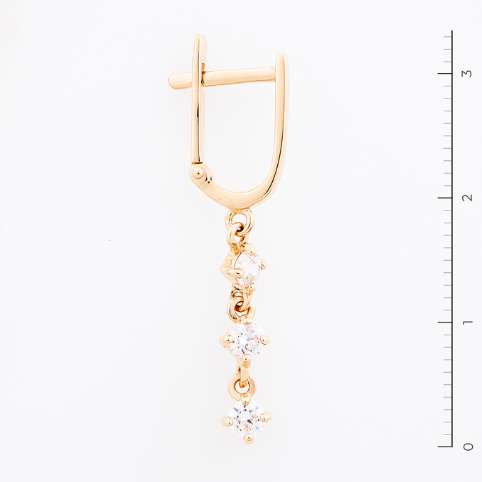 Серьги из золота 585 пробы c фианитами