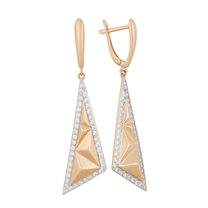 Серьги из золота 585 пробы c фианитами, К 0000 4084 за 51200