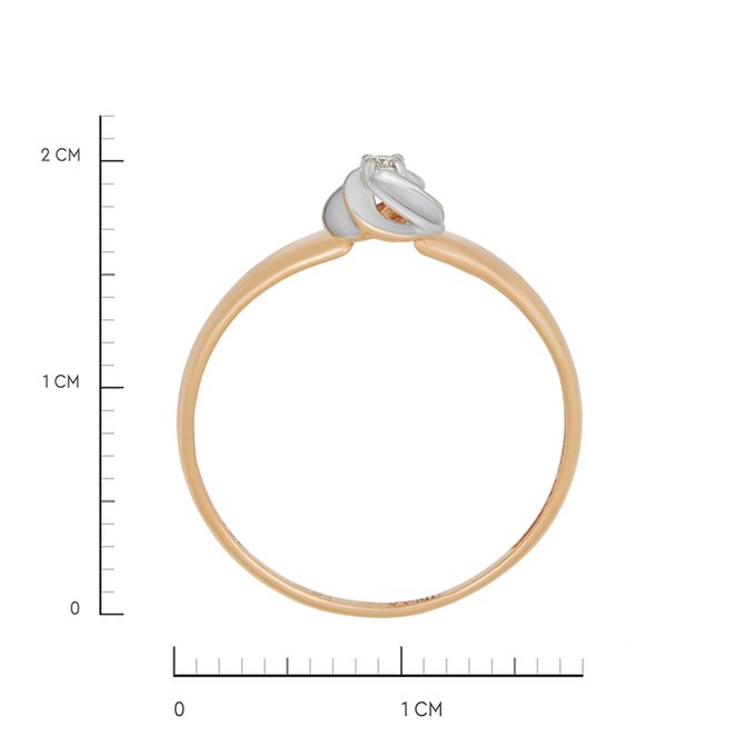 Кольцо из золота 585 пробы c бриллиантом, Л 6302 5258 за 13520