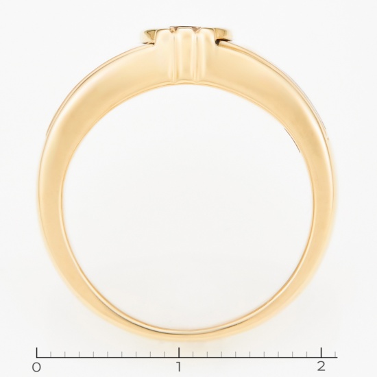 Кольцо из желтого золота 585 пробы c 1 бриллиантом и эмалями, Л41057901 за 39100