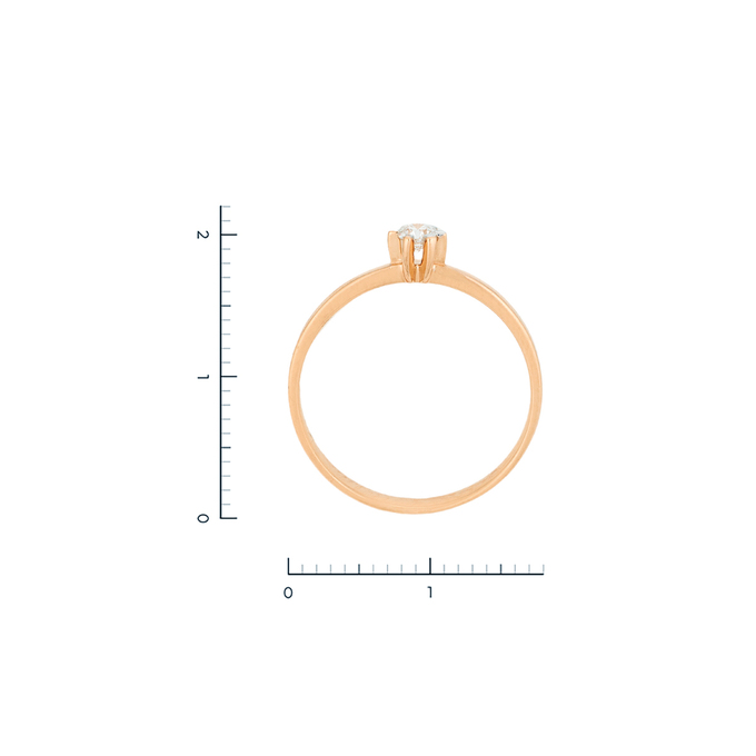 Кольцо из золота 585 пробы c 1 бриллиантом, Л 0514 5076 за 19920