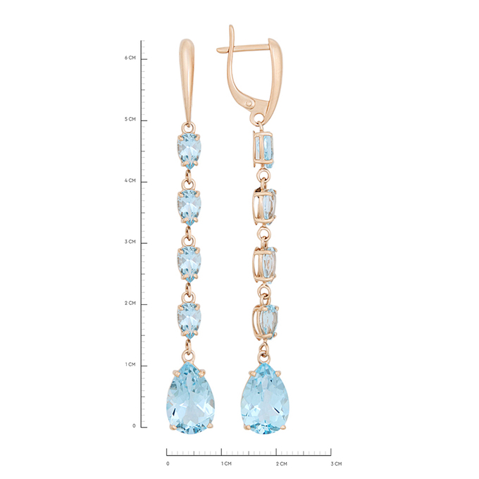 Серьги из золота 585 пробы c топазами, К 0000 3671 за 45900