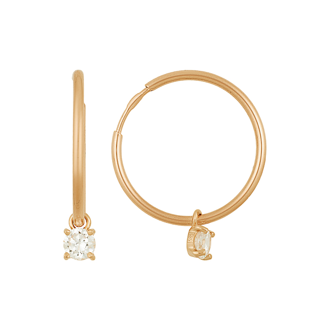 Серьги из золота 585 пробы c фианитами, Ц О007 1804 за 12800