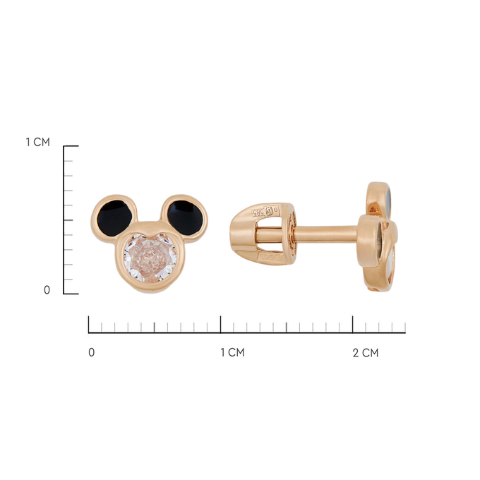 Серьги из золота 585 пробы c фианитами и эмалью, К 0000 5146 за 16600