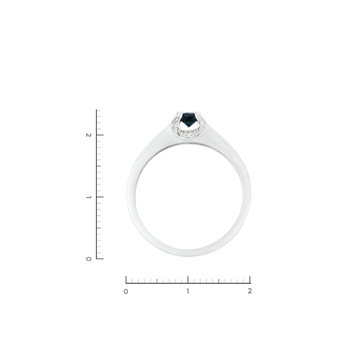 Кольцо из золота 585 пробы c 52 бриллиантами и 1 сапфиром