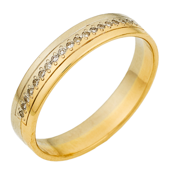 Кольцо из комбинированного золота 585 пробы c 19 бриллиантами, Л19110351 за 14700