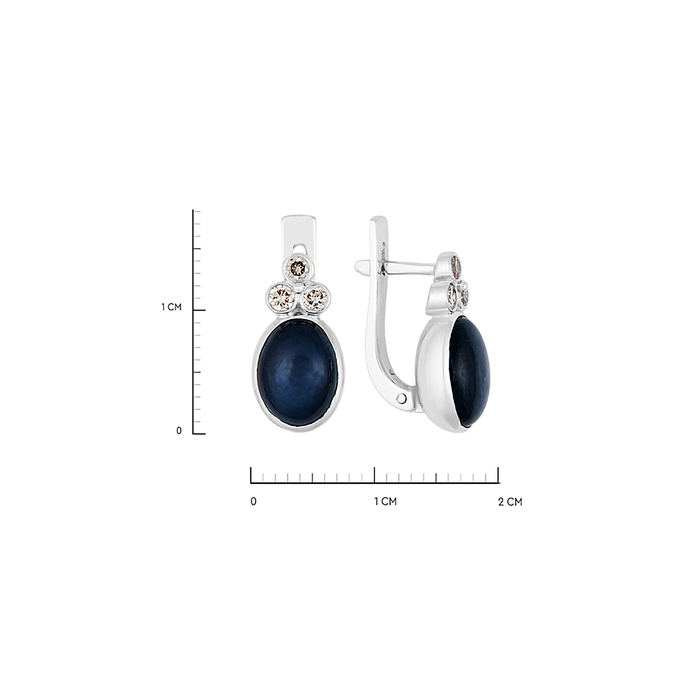 Серьга из золота 585 пробы c сапфирами и бриллиантами, К 0000 2705 за 182900