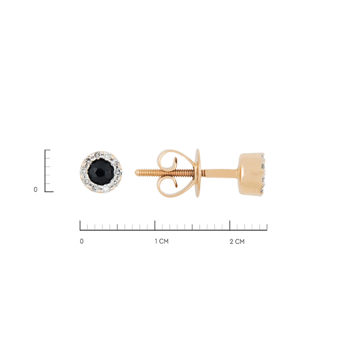 Серьги из золота 585 пробы c корундами и бриллиантами, Л 4505 0210 за 15120