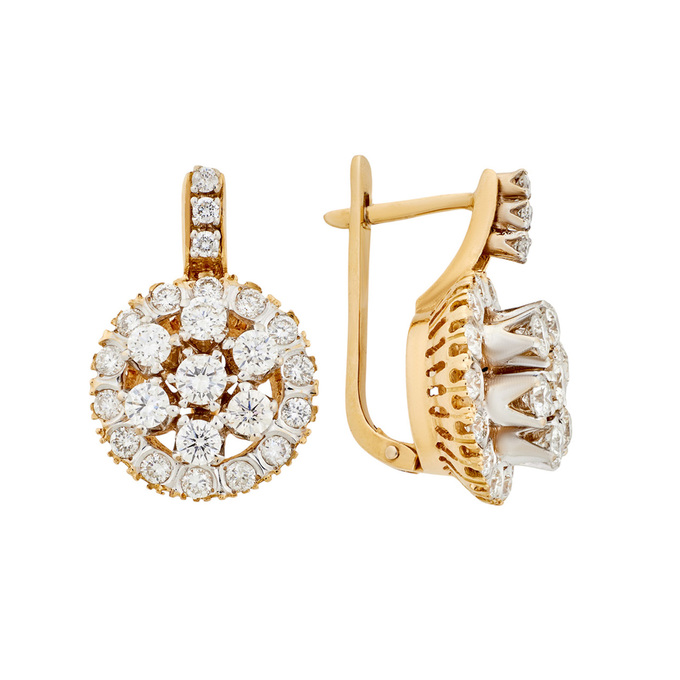 Серьги из золота 750 пробы с бриллиантами, Ц О007 4038 за 180000