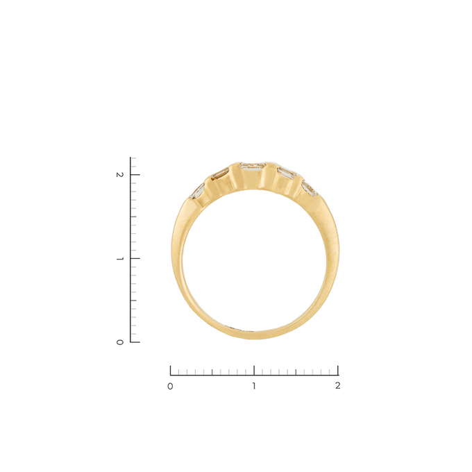 Кольцо из желтого золота 585 пробы c 7 бриллиантами