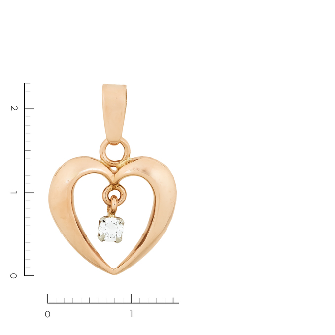 Подвеска из золота 583 пробы c 1 бриллиантом, Л 2208 8642 за 27200