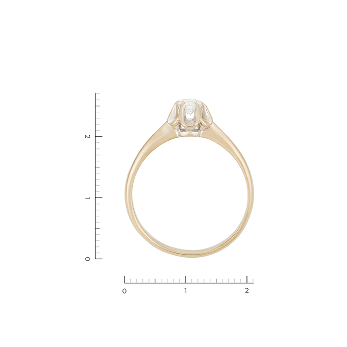 Кольцо из золота 750 пробы c 1 бриллиантом, Л 3207 6375 за 153650