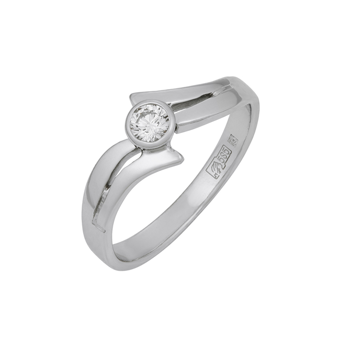 Кольцо из золота 585 пробы c бриллиантом