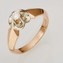 Кольцо из комбинированного золота 583 пробы c 1 бриллиантом Л47069696 фото 1