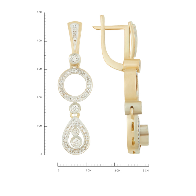 Серьги из золота 585 пробы c бриллиантами, Л 0514 3888 за 160000