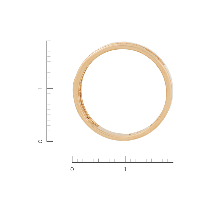 Кольцо обручальное из красного золота 585 пробы c 15 бриллиантами