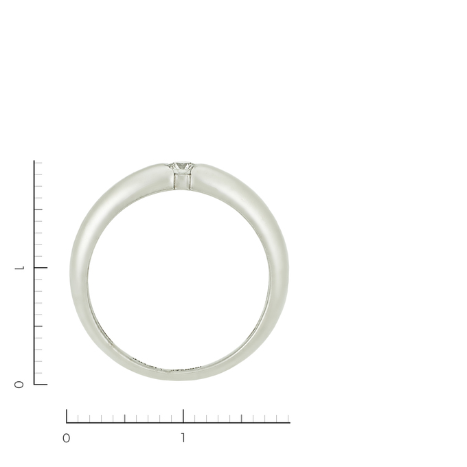 Кольцо из белого золота 585 пробы c 1 бриллиантом