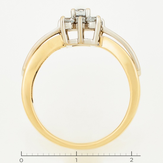 Кольцо из комбинированного золота 585 пробы c фианитами, Л58039353 за 17235