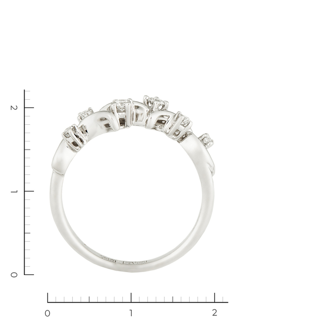 Кольцо из белого золота 585 пробы c 6 бриллиантами