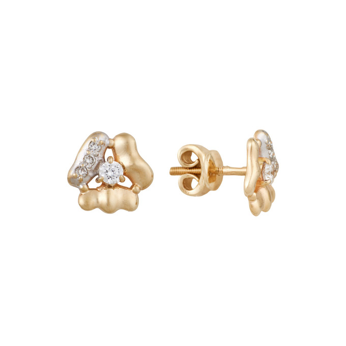 Серьги из золота 585 пробы с бриллиантами, Ц О007 5626 за 42000