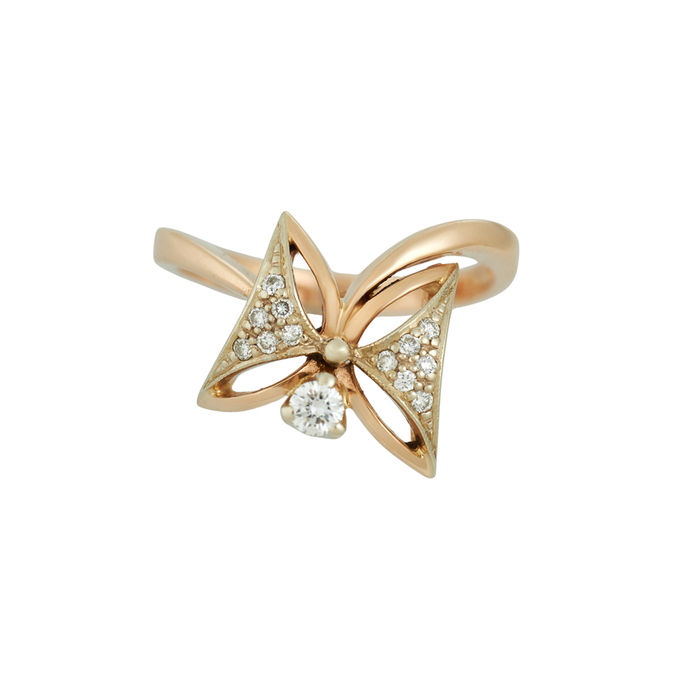 Кольцо из золота 585 пробы c бриллиантами, Л 5703 7352 за 65520