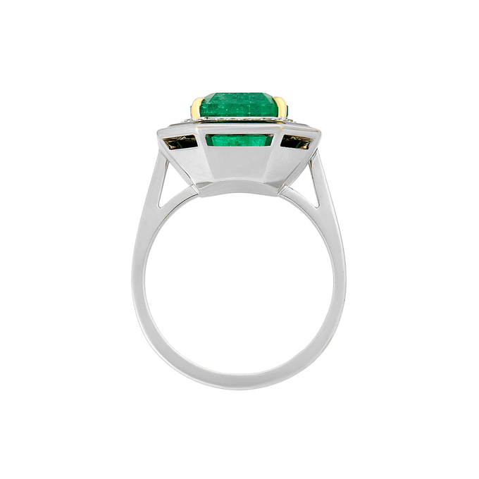 Кольцо из золота 750 пробы c изумрудом, бриллиантами и эмалью, Л 2812 3132 за 547000