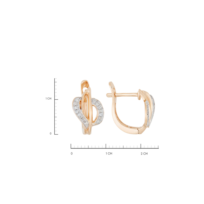 Серьги из золота 585 пробы c 30 бриллиантами, Л 3506 6643 за 25200