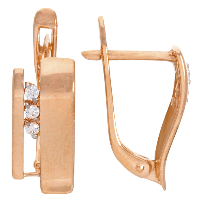 Серьги из золота 585 пробы c фианитами