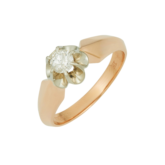 Кольцо из золота 583 пробы c бриллиантом, Л 4710 3157 за 45450