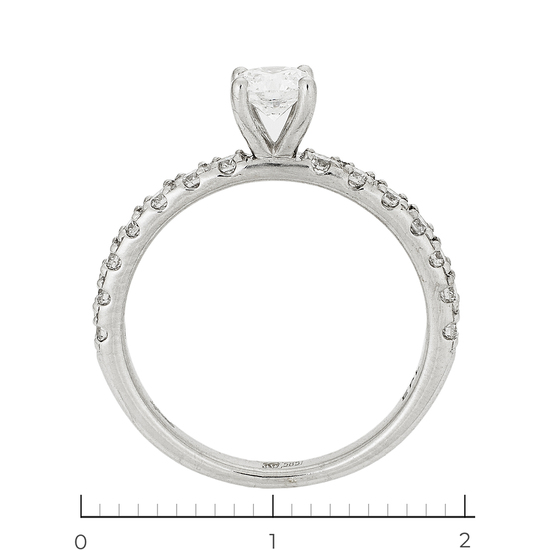 Кольцо из белого золота 585 пробы c 15 бриллиантами, Л29124008 за 21520