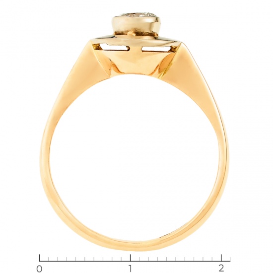 Кольцо из комбинированного золота 500 пробы c 1 бриллиантом, Л75012285 за 30625