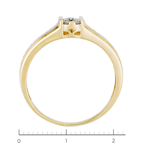 Кольцо из комбинированного золота 585 пробы c 23 бриллиантами, Л30131990 за 22800