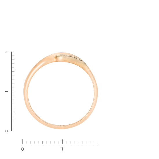 Кольцо из комбинированного золота 585 пробы c 8 бриллиантами, Л25082495 за 28720
