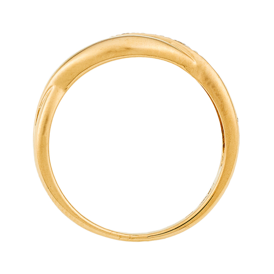 Кольцо из комбинированного золота 585 пробы c 5 бриллиантами, Л32082441 за 14940