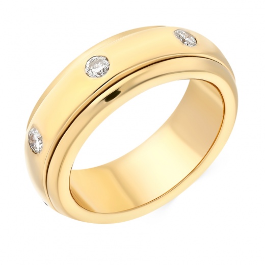 Кольцо из желтого золота 585 пробы c 7 бриллиантами 035577 фото 1