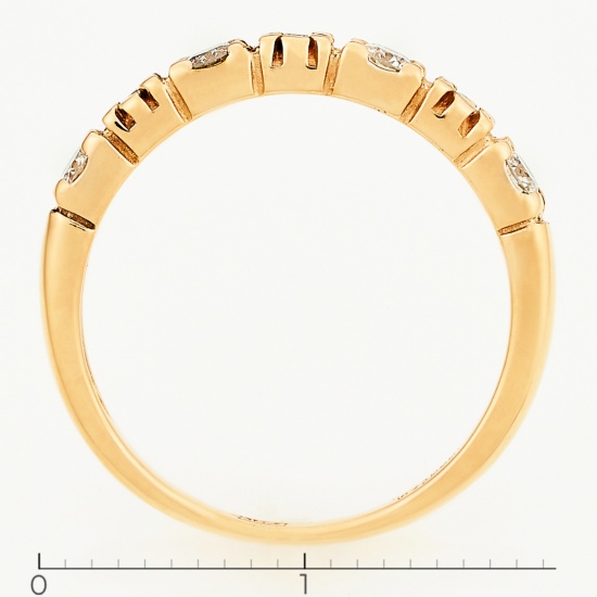 Кольцо из красного золота 585 пробы c 7 бриллиантами, Л24126363 за 15250