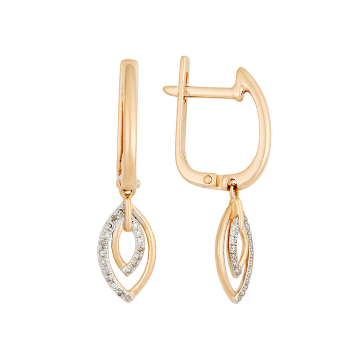 Серьги из золота 585 пробы с бриллиантами, Ц О007 3880 за 34400