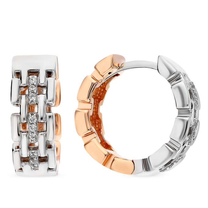 Серьги из золота 585 пробы c фианитами