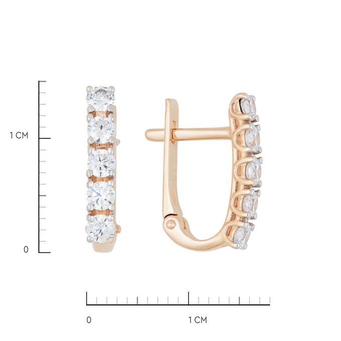 Серьги из золота 585 пробы c фианитами, Л 7502 3704 за 14720