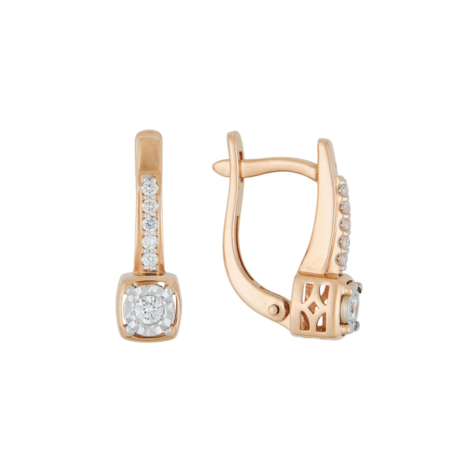Серьги из золота 585 пробы c бриллиантами, Л 2912 8787 за 30800