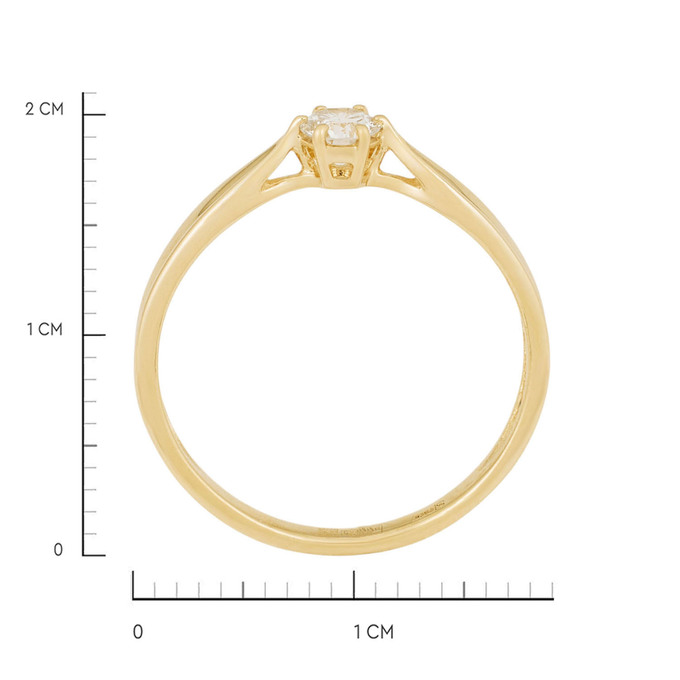 Кольцо из золота 585 пробы c бриллиантом, Л 2213 2779 за 19900