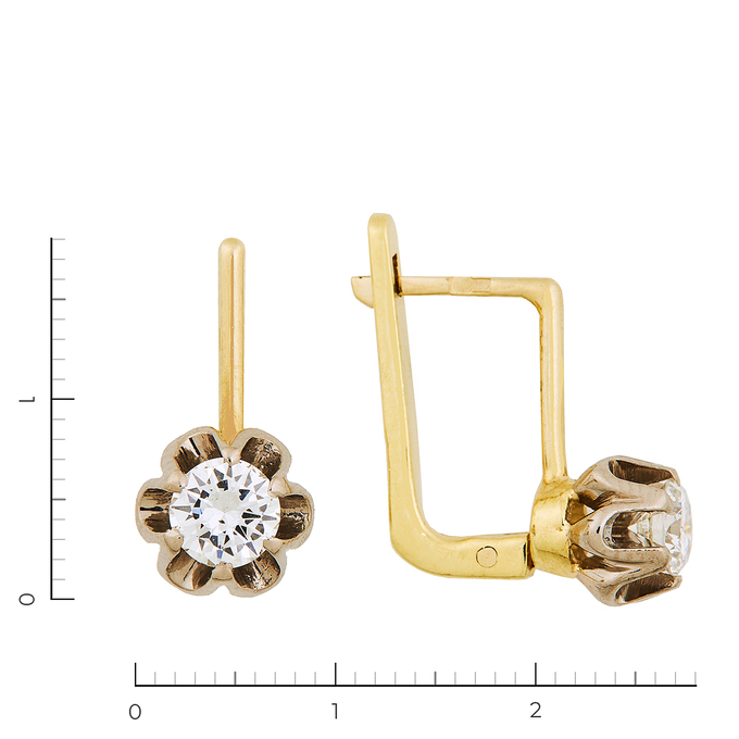 Серьги из золота 750 пробы c 2 бриллиантами, Л 7101 7353 за 148350