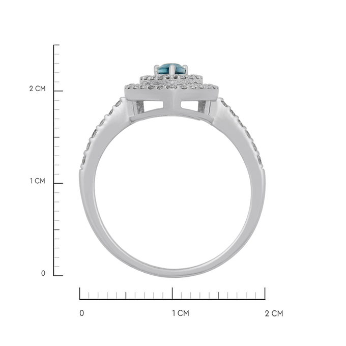 Кольцо из золота 750 пробы c топазом и бриллиантами, Л 1208 5859 за 48800