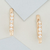 Серьги из красного золота 585 пробы c фианитами