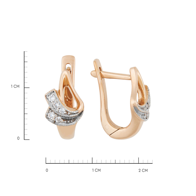 Серьги из золота 585 пробы c фианитами