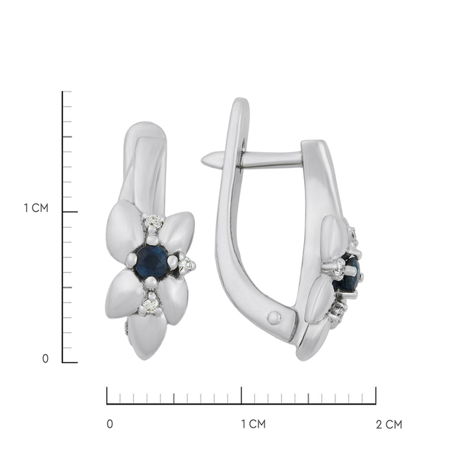 Серьги из золота 375 пробы c сапфирами и бриллиантами, К 0000 5516 за 39400